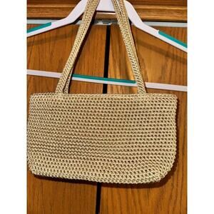 The Sak Crocheted Tan Women's Hand/Shoulder Bag - Tan Nylon Lining Zipper